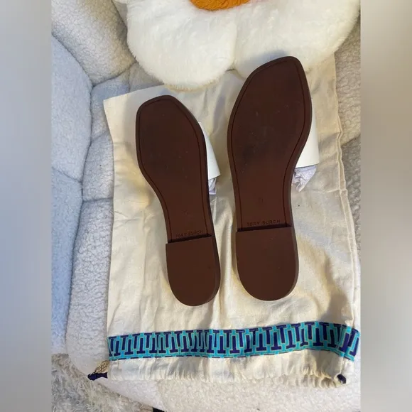 Tory Burch white ines slide sandals