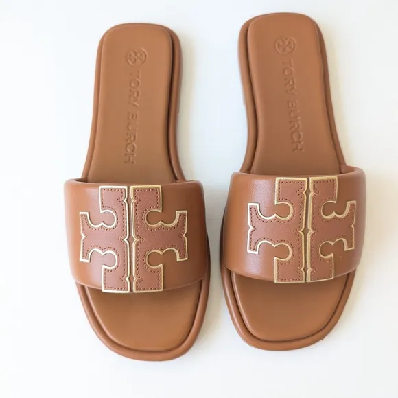Tory Burch Women's Double T Leather Sport Slide Sandals
