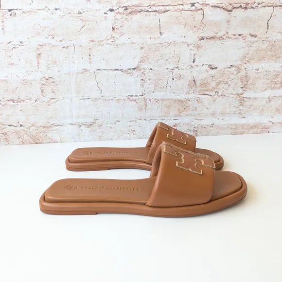 Tory Burch Women's Double T Leather Sport Slide Sandals