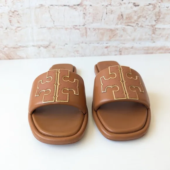 Tory Burch Women's Double T Leather Sport Slide Sandals