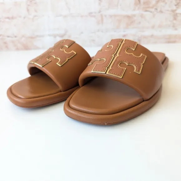 Tory Burch Women's Double T Leather Sport Slide Sandals
