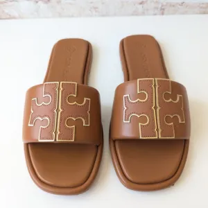 Tory Burch Women's Double T Leather Sport Slide Sandals