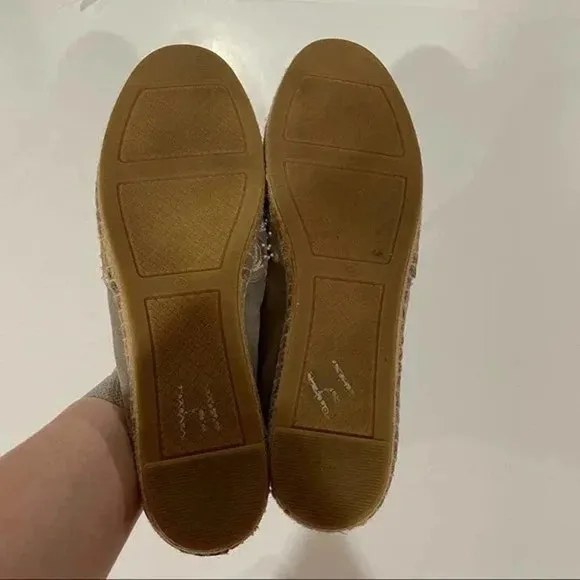 Tory Burch Yasmin Taupe Reflective Mirror Espadrille Flats