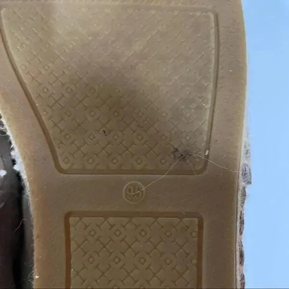 Tory Burch Yasmin Taupe Reflective Mirror Espadrille Flats