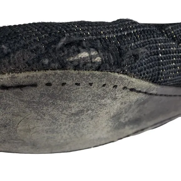 Tory Burch Caroline Arabia Black Elastic Flats 10M, Flaws