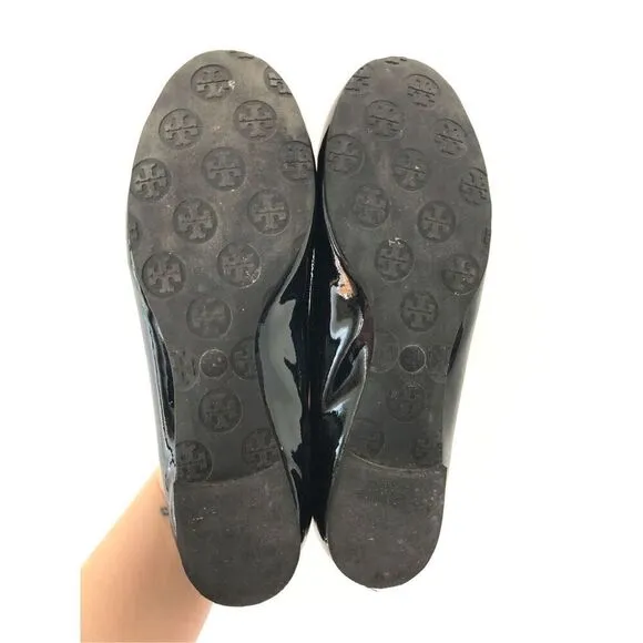 Tory Burch Reva black patent leather ballet flats size 7.5