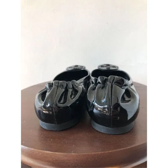 Tory Burch Reva black patent leather ballet flats size 7.5