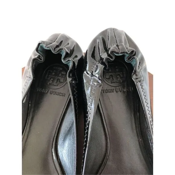 Tory Burch Reva black patent leather ballet flats size 7.5