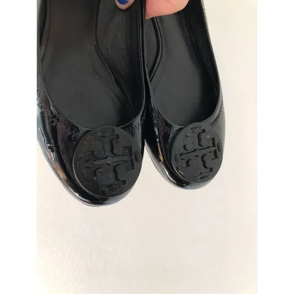 Tory Burch Reva black patent leather ballet flats size 7.5