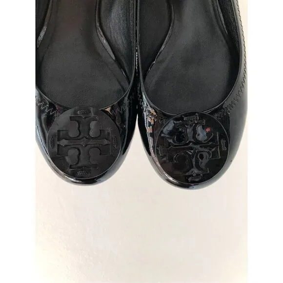 Tory Burch Reva black patent leather ballet flats size 7.5
