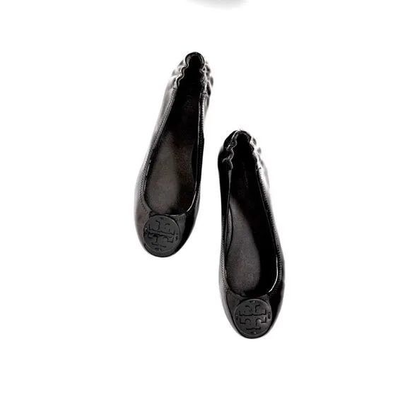 Tory Burch Reva black patent leather ballet flats size 7.5