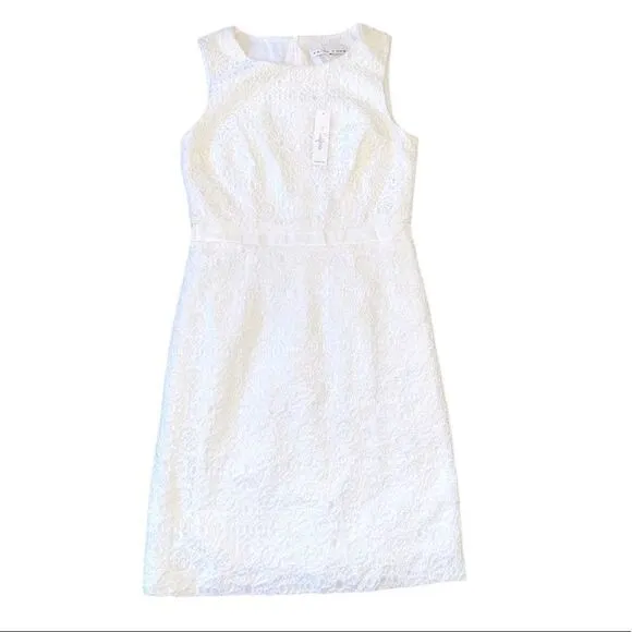 Trina Turk White Eyelet Lace Sheath Dress Size 4 NWT