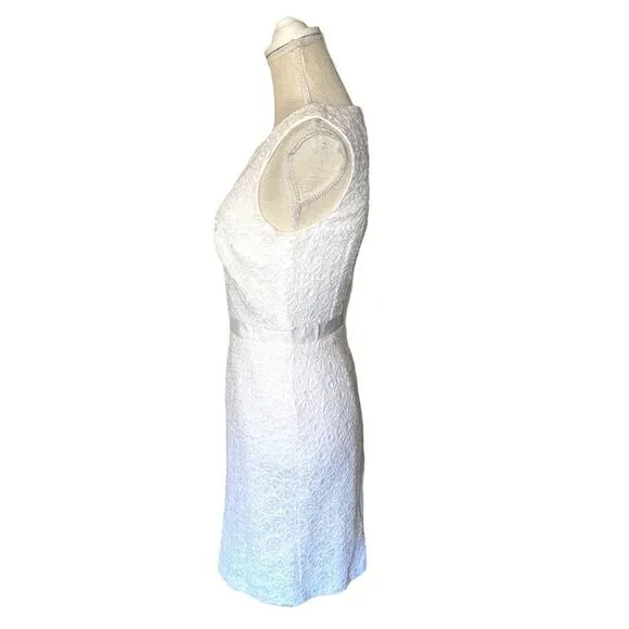 Trina Turk White Eyelet Lace Sheath Dress Size 4 NWT