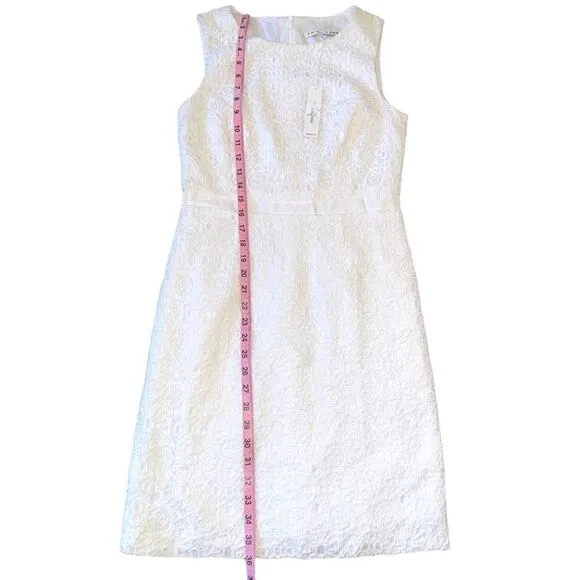 Trina Turk White Eyelet Lace Sheath Dress Size 4 NWT