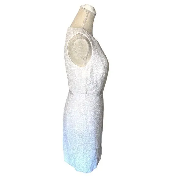 Trina Turk White Eyelet Lace Sheath Dress Size 4 NWT