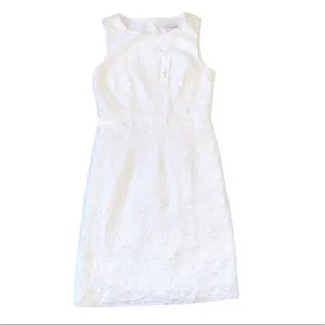Trina Turk White Eyelet Lace Sheath Dress Size 4 NWT