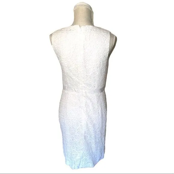 Trina Turk White Eyelet Lace Sheath Dress Size 4 NWT