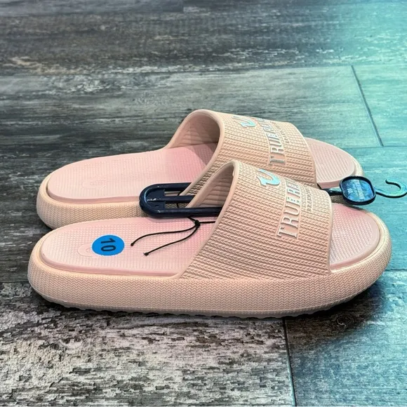 True Religion Women's Meg Slip On Slides Nude Size 10 NWT