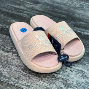 True Religion Women's Meg Slip On Slides Nude Size 10 NWT