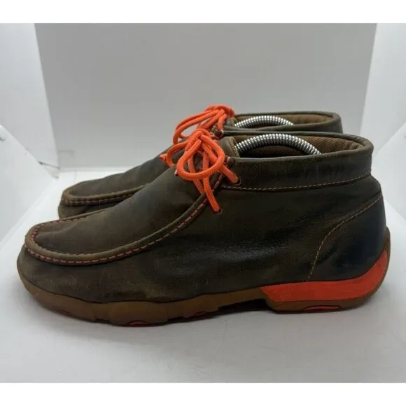 Twisted X Boots Men's 8.5M Chukka Driving Moc Boot MDM0019 Brown Leather Lace Up