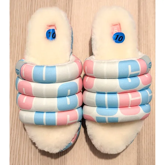 UGG All Gender Maxi Slide Platform Sandals Mens 8 / Womens 10 Pride LBGTQIA NEW