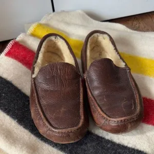Ugg Ascot Brown Leather Loafers - 11