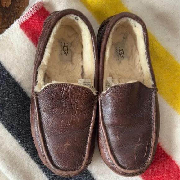 Ugg Ascot Brown Leather Loafers - 11