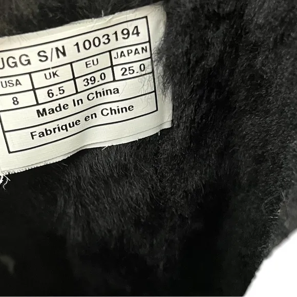 UGG Augustine Tall Lace-Up Ribbon Bow Black Leather Sheepskin Boots