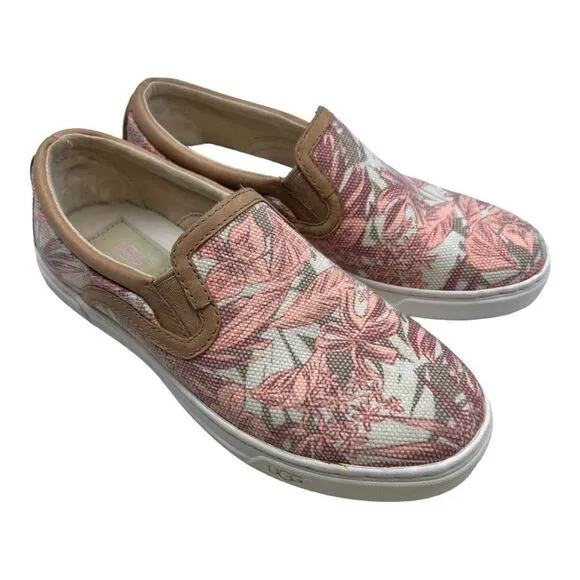 Ugg Australia Sneakers Shoes Womens 5.5 Pink Blush Tropical Floral Fierce Island