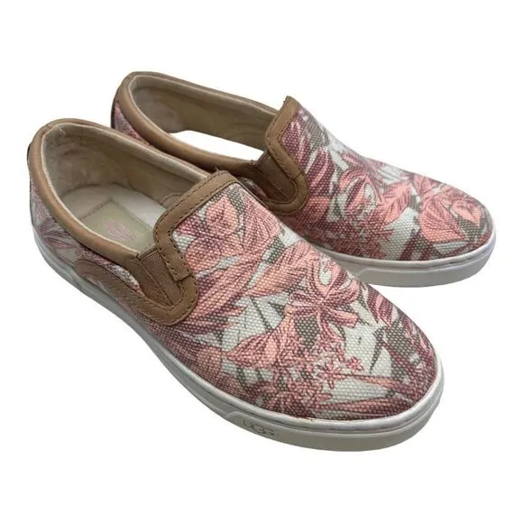 Ugg Australia Sneakers Shoes Womens 5.5 Pink Blush Tropical Floral Fierce Island