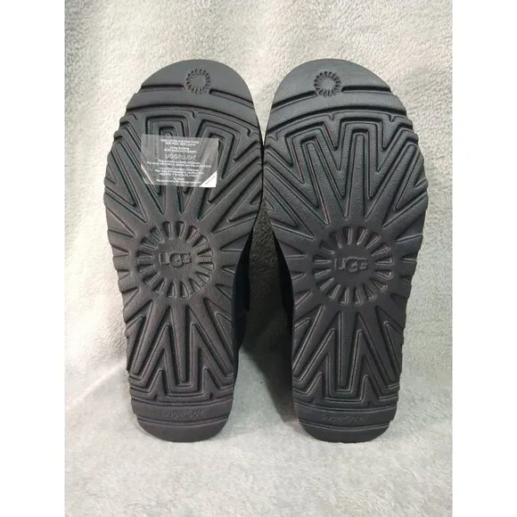 UGG Boots Womens 9 Black Suede Fur Classic Ultra Mini Platform Ankle Box