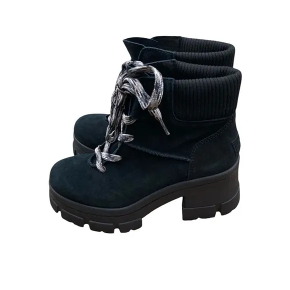 UGG Brooklyn lace up suede black boots