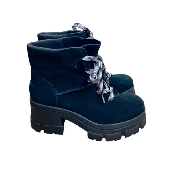 UGG Brooklyn lace up suede black boots