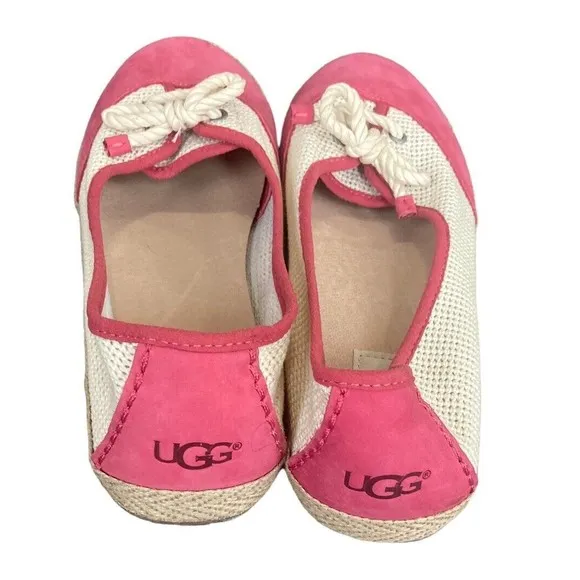 UGG Catrin Crochet Slip-ons Textile and Nubuck Flats Pink Size 9.5