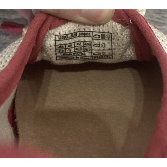 UGG Catrin Crochet Slip-ons Textile and Nubuck Flats Pink Size 9.5