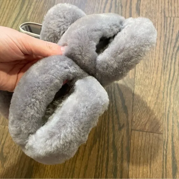 UGG Fluff Oh Yeah Slingback Shearling Sandal Size 7 Women