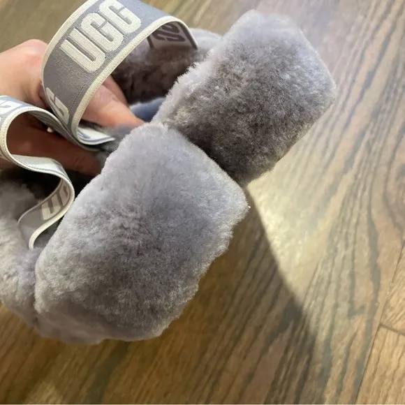UGG Fluff Oh Yeah Slingback Shearling Sandal Size 7 Women
