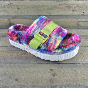 UGG Fluffita Pixelate Women's Slide Sandal Faux Fur Multicolor