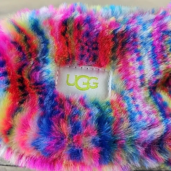 UGG Fluffita Pixelate Women's Slide Sandal Faux Fur Multicolor