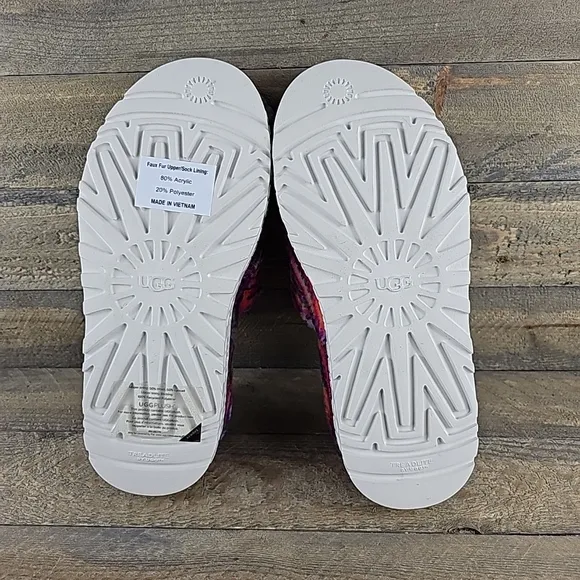 UGG Fluffita Pixelate Women's Slide Sandal Faux Fur Multicolor