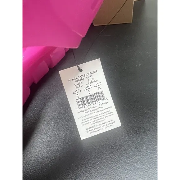 Ugg Jella Clear Slide Sandals Dragon Fruit Size 5