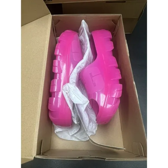 Ugg Jella Clear Slide Sandals Dragon Fruit Size 5
