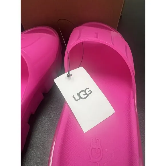 Ugg Jella Clear Slide Sandals Dragon Fruit Size 5