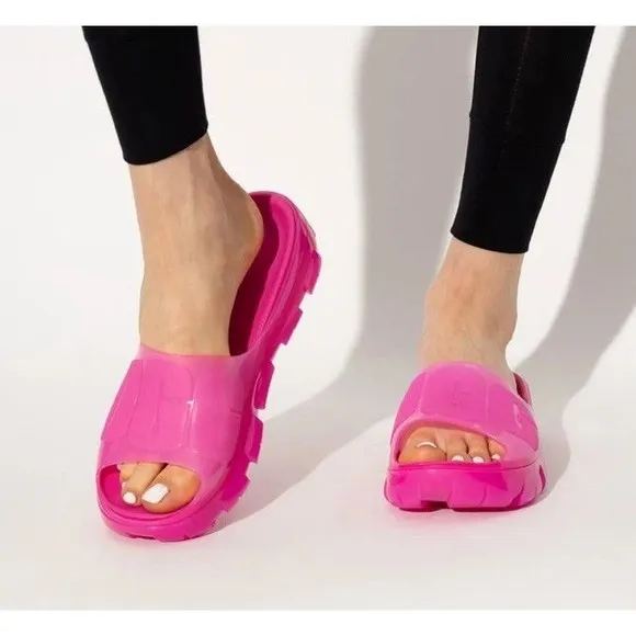 Ugg Jella Clear Slide Sandals Dragon Fruit Size 5