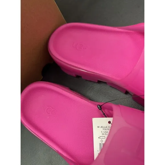 Ugg Jella Clear Slide Sandals Dragon Fruit Size 5
