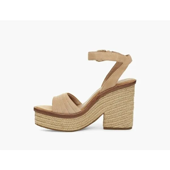 UGG LAYNCE Women's Sz 10 Wedge Sandals Bronzer Tan NEW