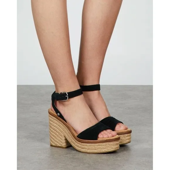 UGG LAYNCE Women's Sz 10 Wedge Sandals Bronzer Tan NEW