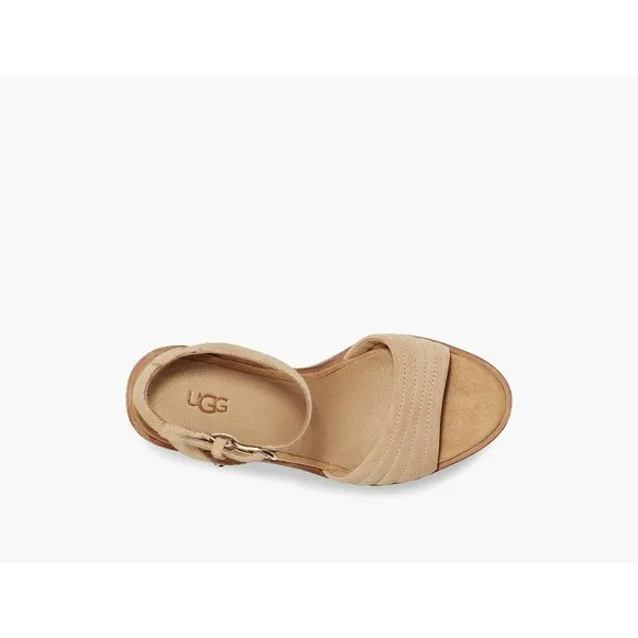 UGG LAYNCE Women's Sz 10 Wedge Sandals Bronzer Tan NEW