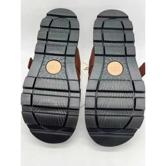 UGG Men's Capitola Buckle Slide Cognac Brown Leather Sandals 1153102 Size 11