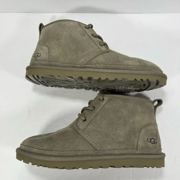 UGG Neumal Burnt Olive Green Suede Lace Up Chukka Boots Women Size 8